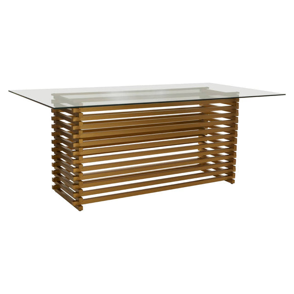 Luxe Gold Glass Dining Table