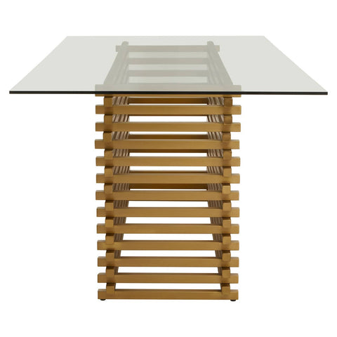 Luxe Gold Glass Dining Table