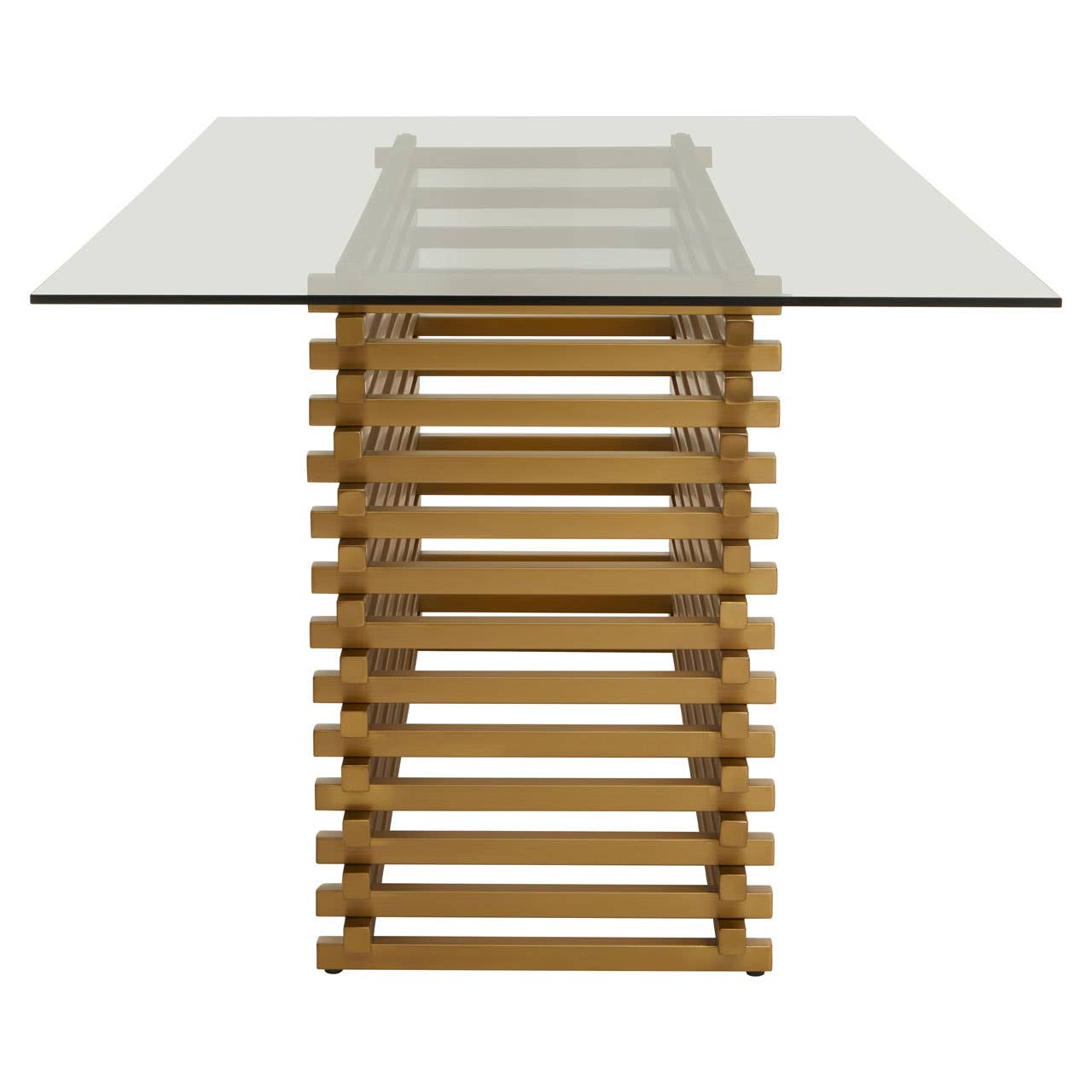 Luxe Gold Glass Dining Table