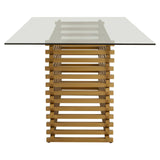 Luxe Gold Glass Dining Table