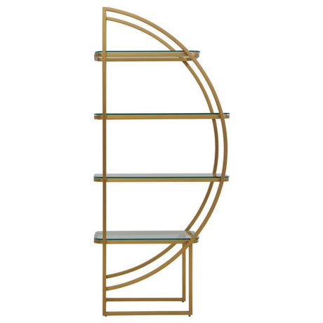 Deco Gold Glass Shelf Unit