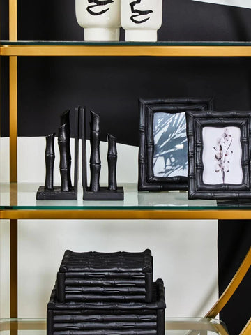 Deco Gold Glass Shelf Unit