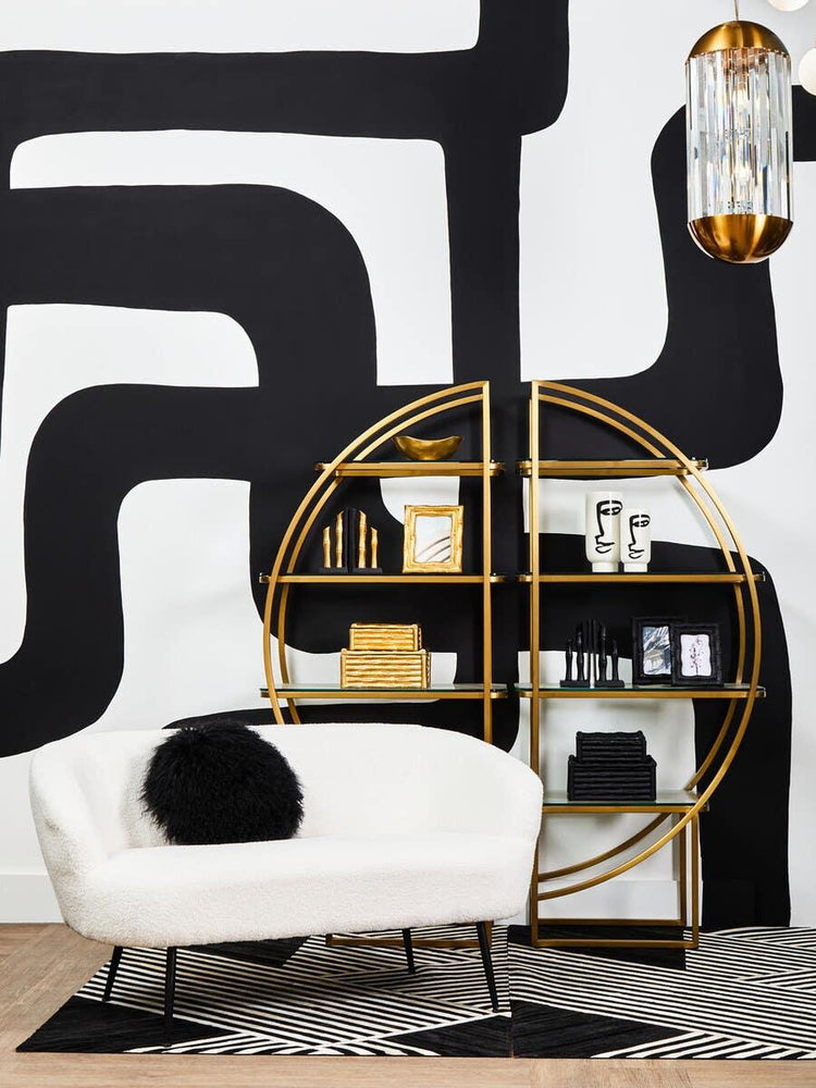 Deco Gold Glass Shelf Unit