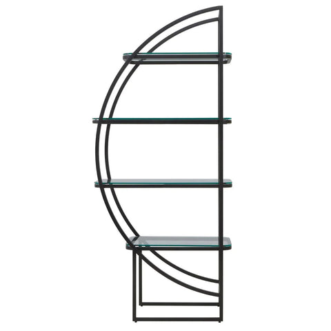 Deco Black Glass Shelf Unit