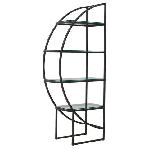 Deco Black Glass Shelf Unit