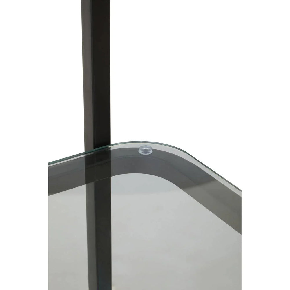 Deco Black Glass Shelf Unit