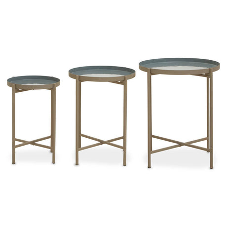 Sleek Grey Metal Side Tables