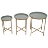 Sleek Grey Metal Side Tables
