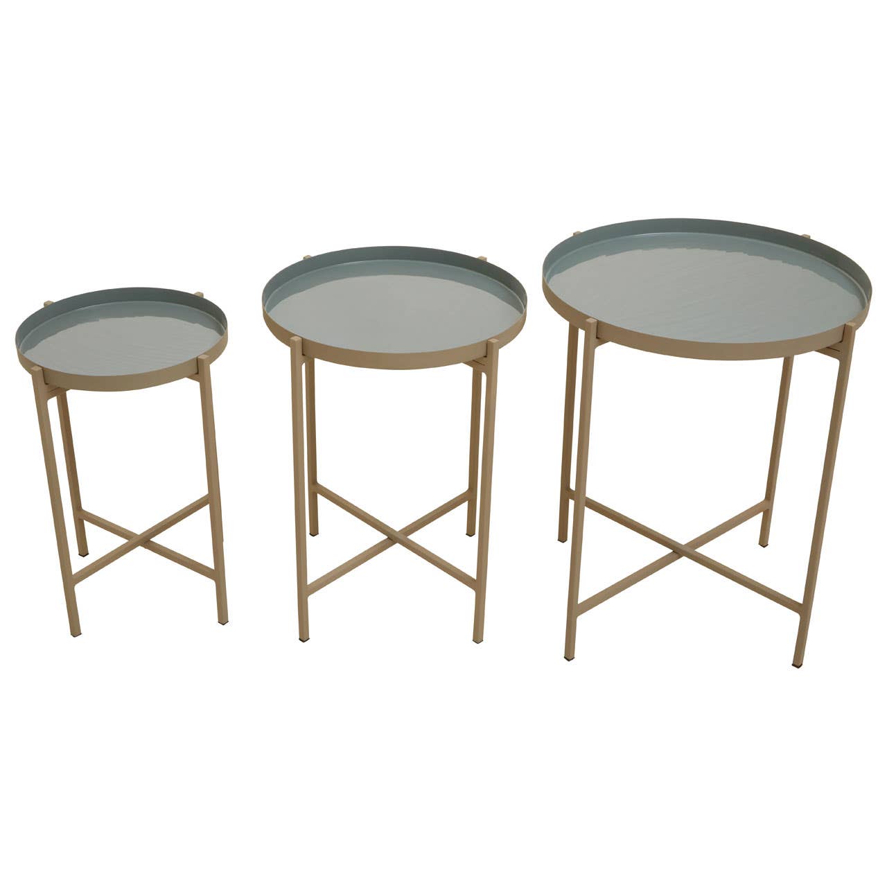 Sleek Grey Metal Side Tables
