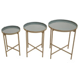 Sleek Grey Metal Side Tables
