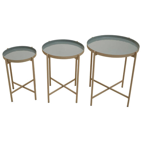 Sleek Grey Metal Side Tables