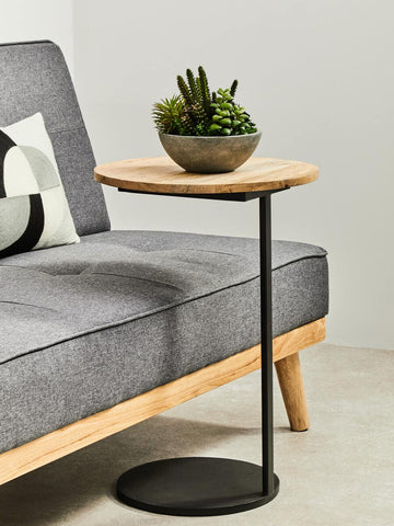 Rustic Round Wood Side Table