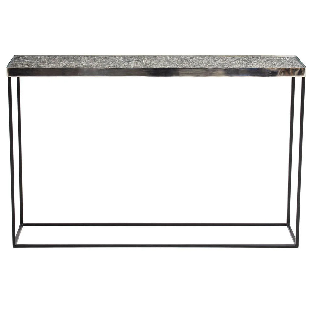 Silver Metallic Modern Console Table