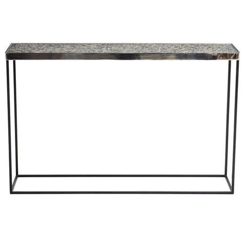 Silver Metallic Modern Console Table