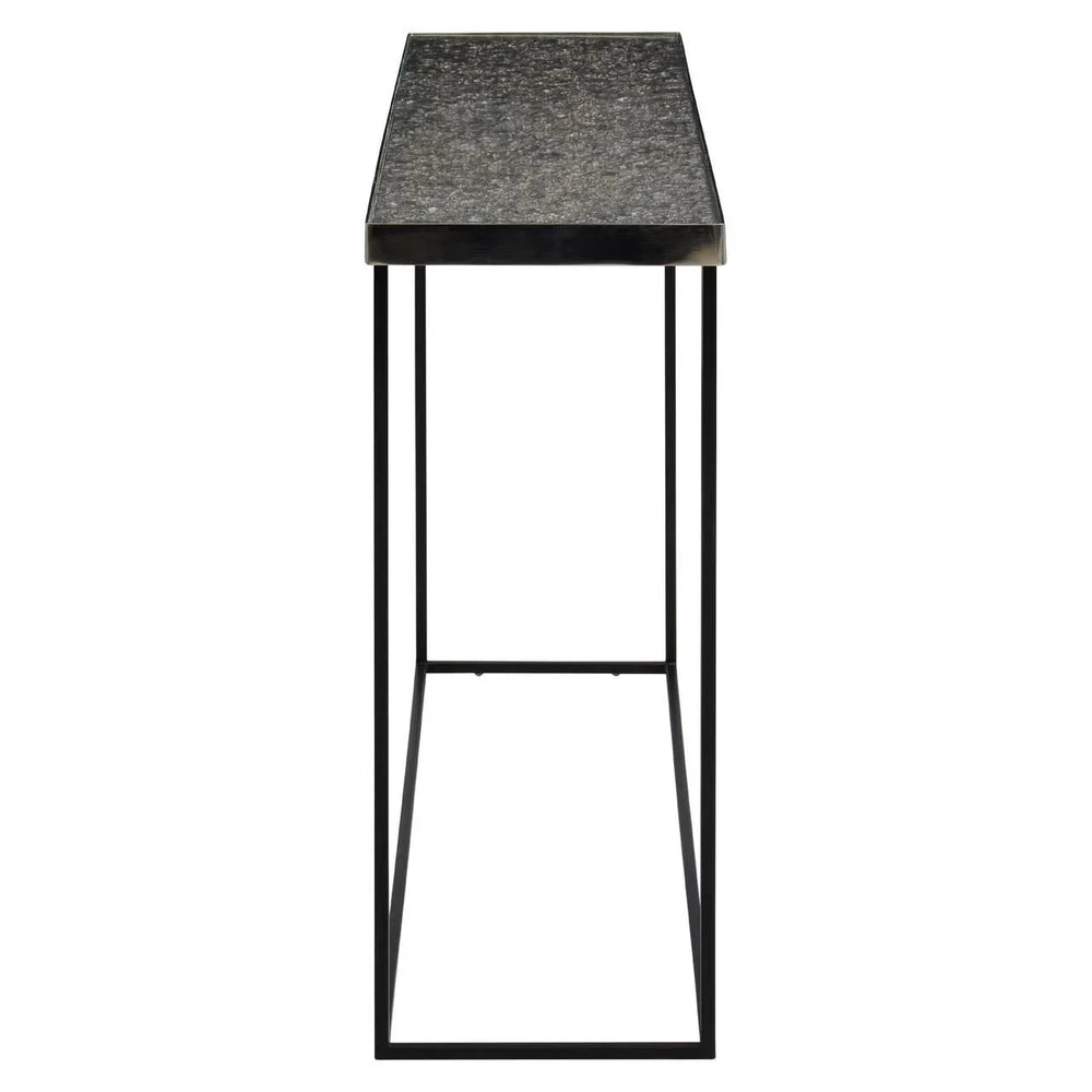 Silver Metallic Modern Console Table
