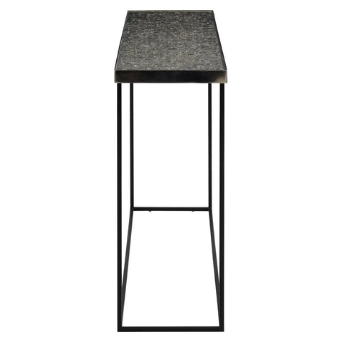 Silver Metallic Modern Console Table