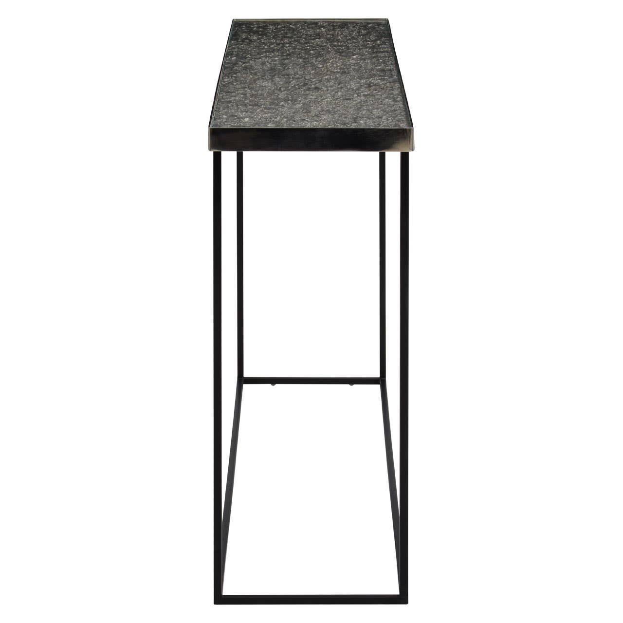 Silver Metallic Modern Console Table