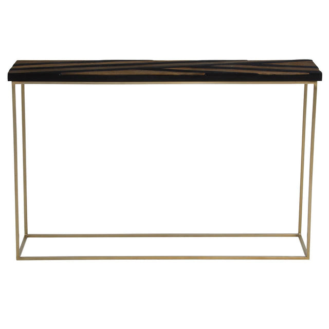 Golden Stripes Acacia Console