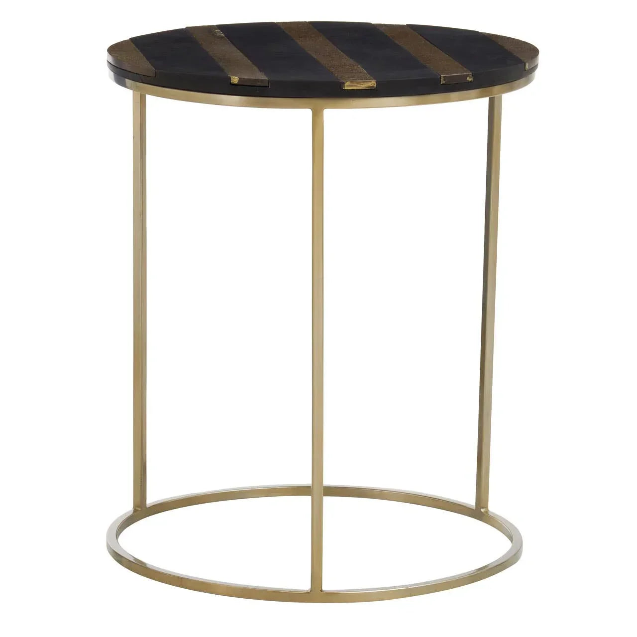 Gold Acacia Wood Side Table
