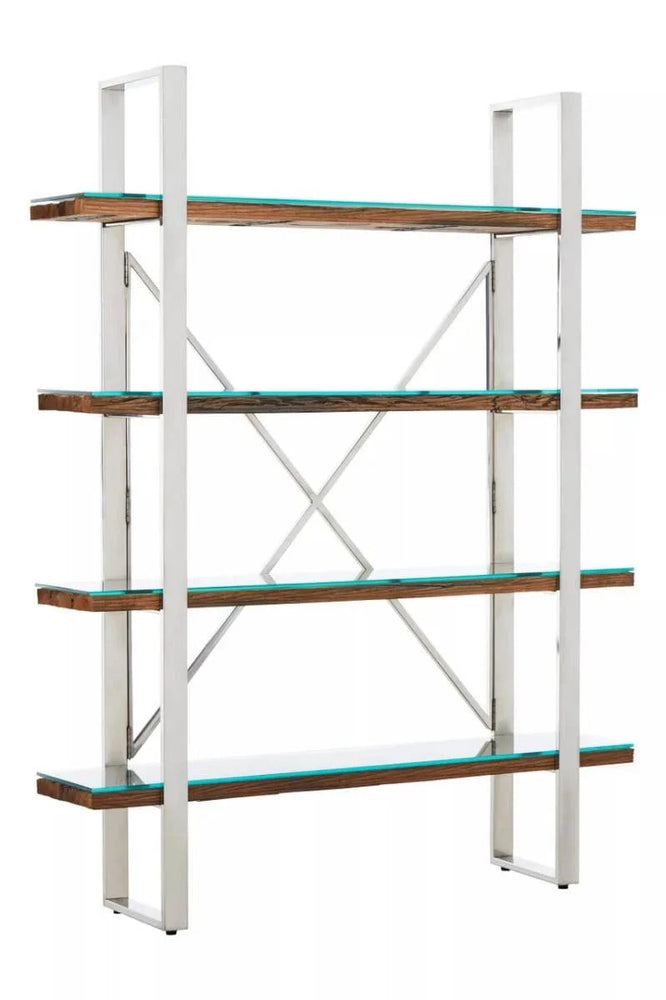 Natural Wood Four Tier Shelf