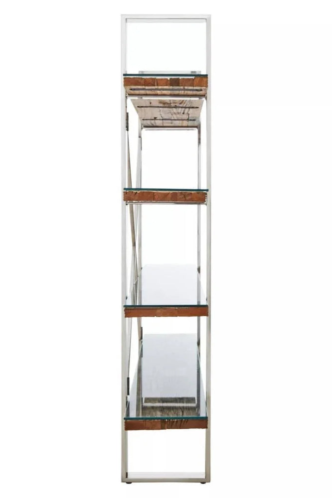 Natural Wood Four Tier Shelf