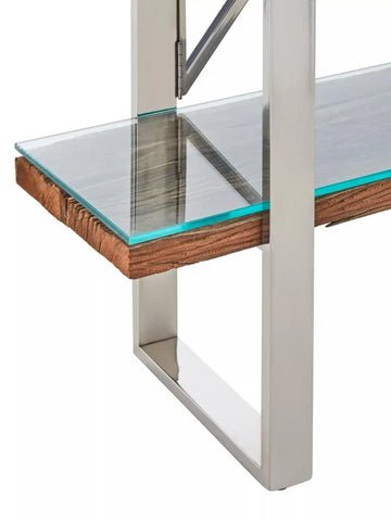 Natural Wood Four Tier Shelf