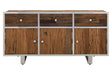 Kerala Natural Wood Sideboard with Glass Top - Stylish Home Storage Solution