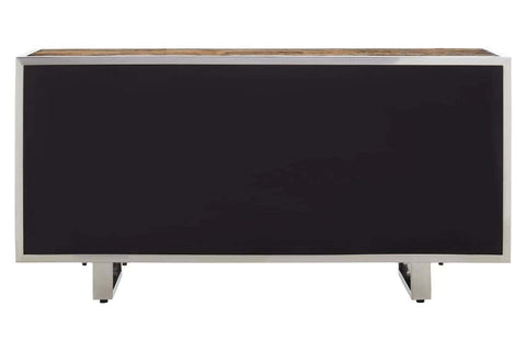 Kerala Natural Wood Sideboard with Glass Top - Stylish Home Storage Solution
