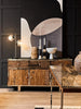 Kerala Natural Wood Sideboard with Glass Top - Stylish Home Storage Solution
