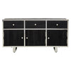 Modern Elegance Kerala Black Sideboard with Glass Top