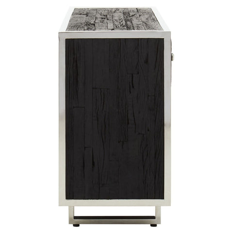 Modern Elegance Kerala Black Sideboard with Glass Top