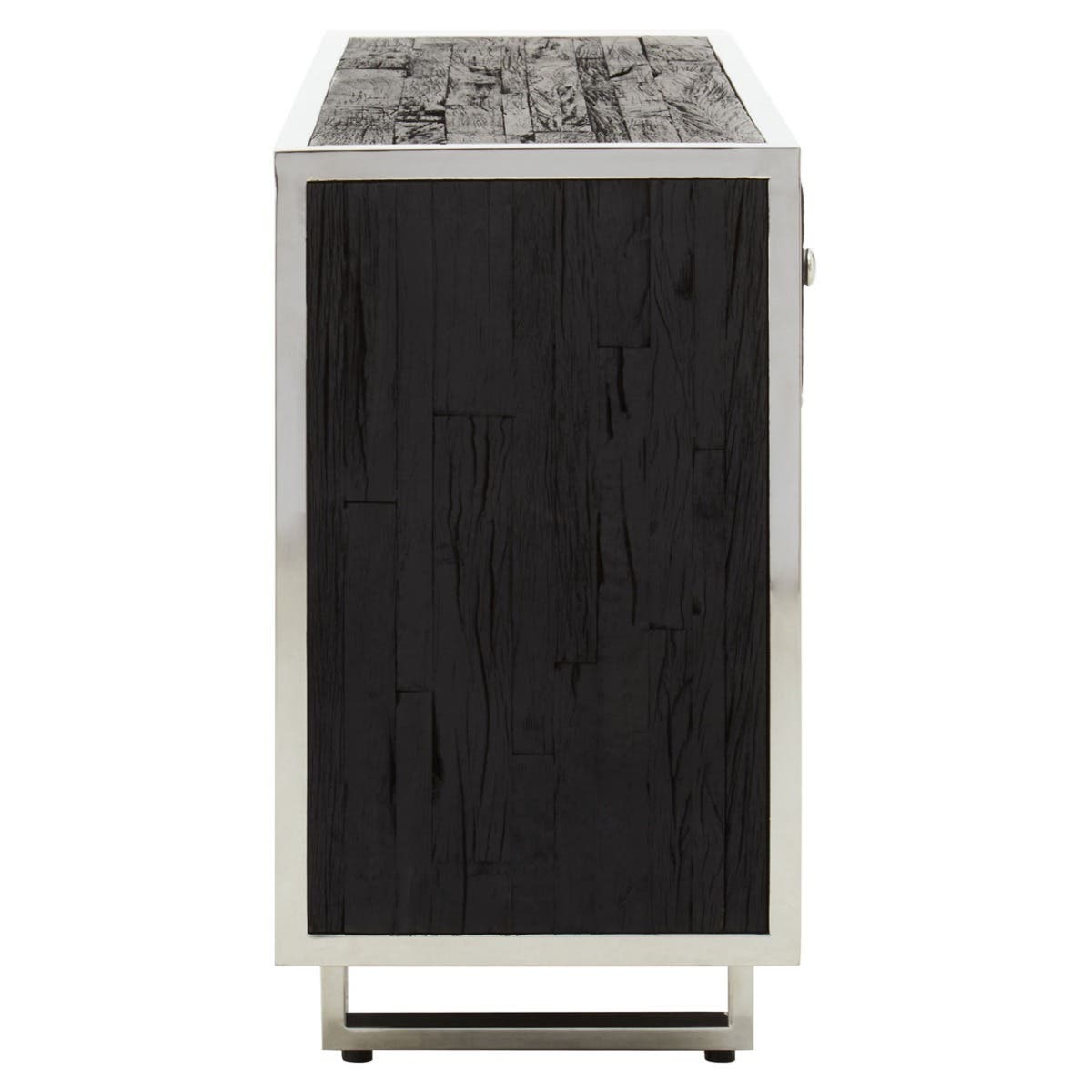 Modern Elegance Kerala Black Sideboard with Glass Top