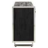 Modern Elegance Kerala Black Sideboard with Glass Top