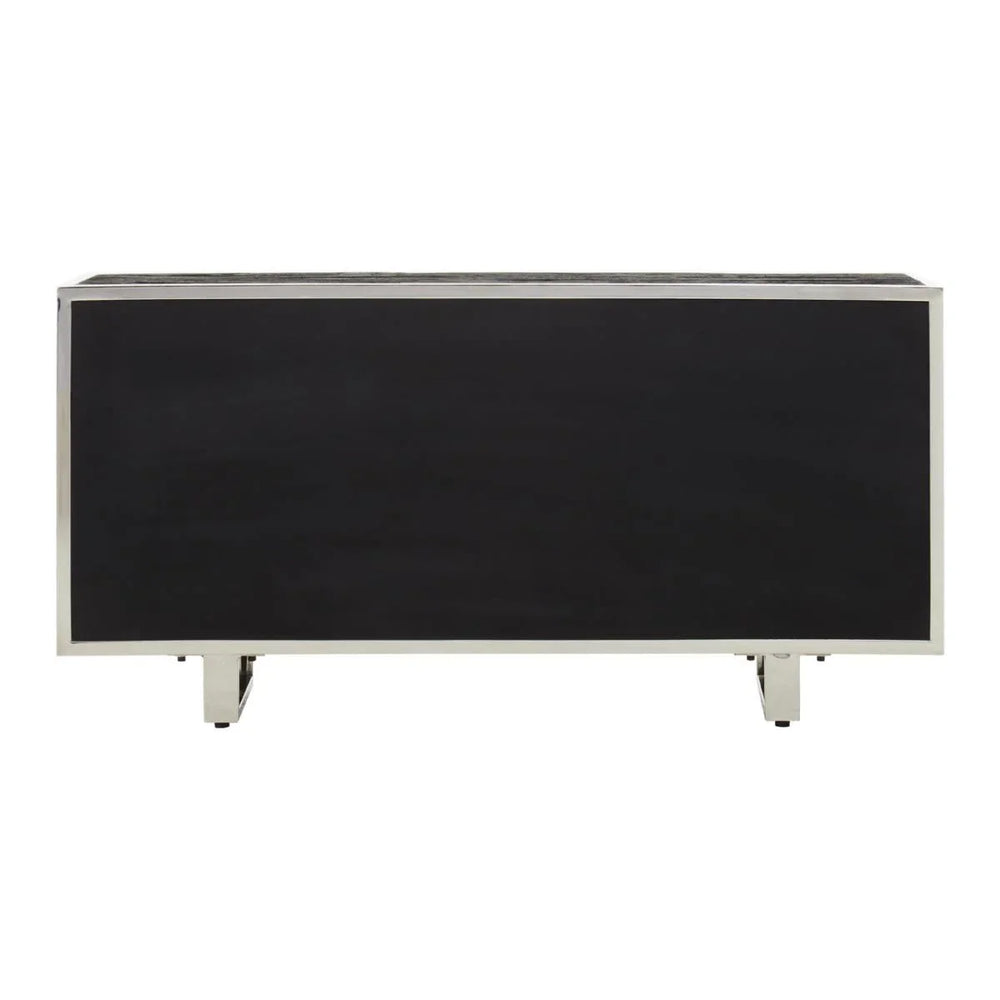 Modern Elegance Kerala Black Sideboard with Glass Top