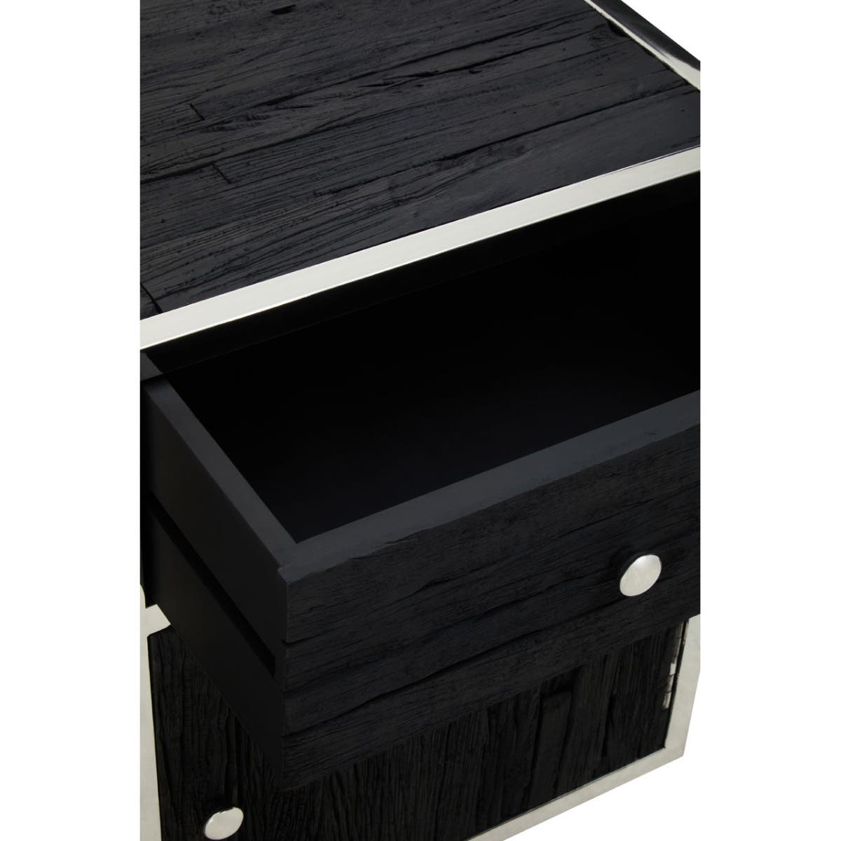 Modern Elegance Kerala Black Sideboard with Glass Top