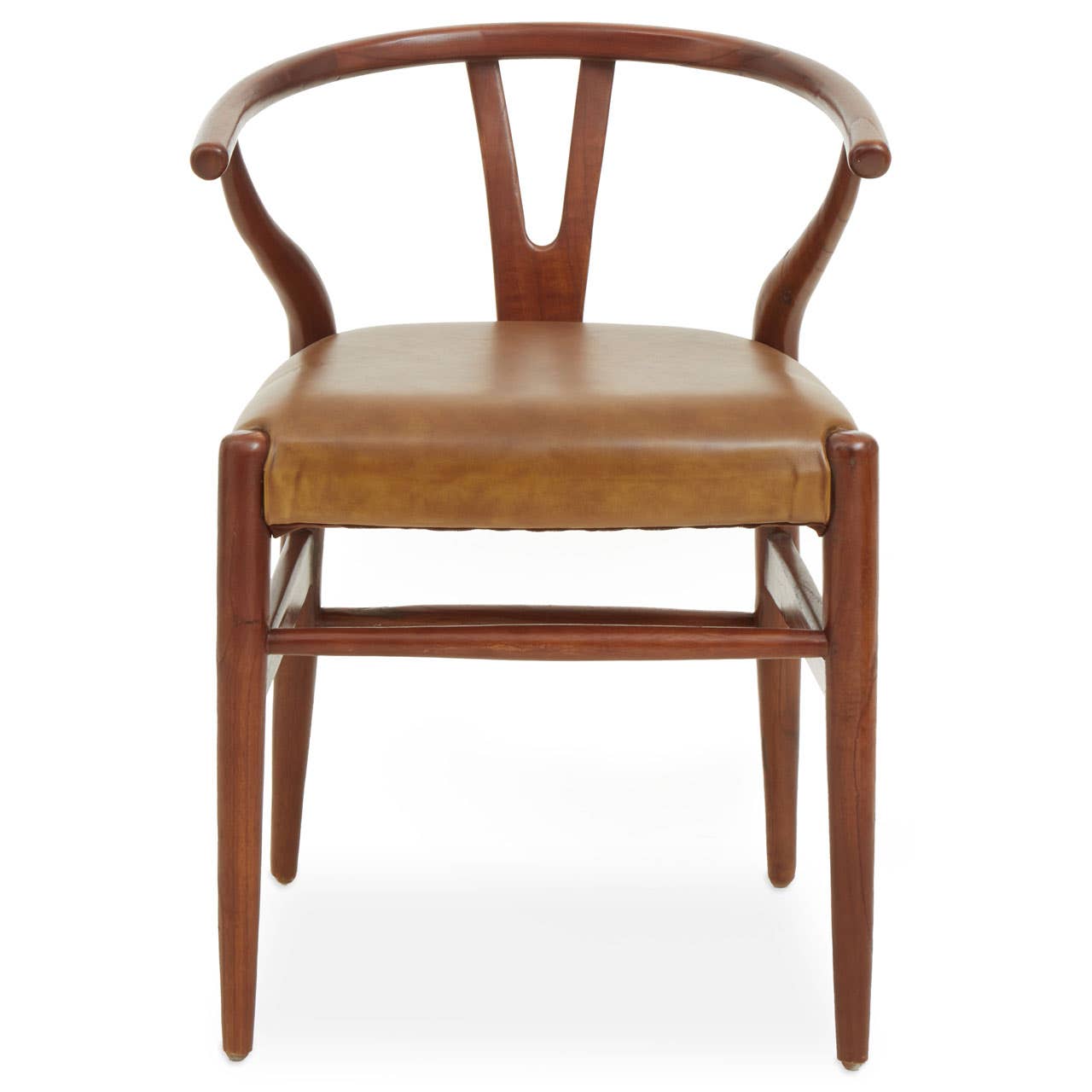 Luxe Leather Teak Stool