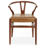 Luxe Leather Teak Stool