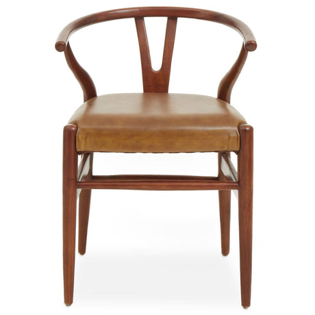 Luxe Leather Teak Stool