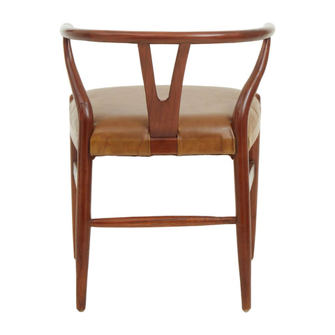 Luxe Leather Teak Stool