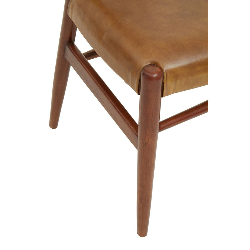 Luxe Leather Teak Stool
