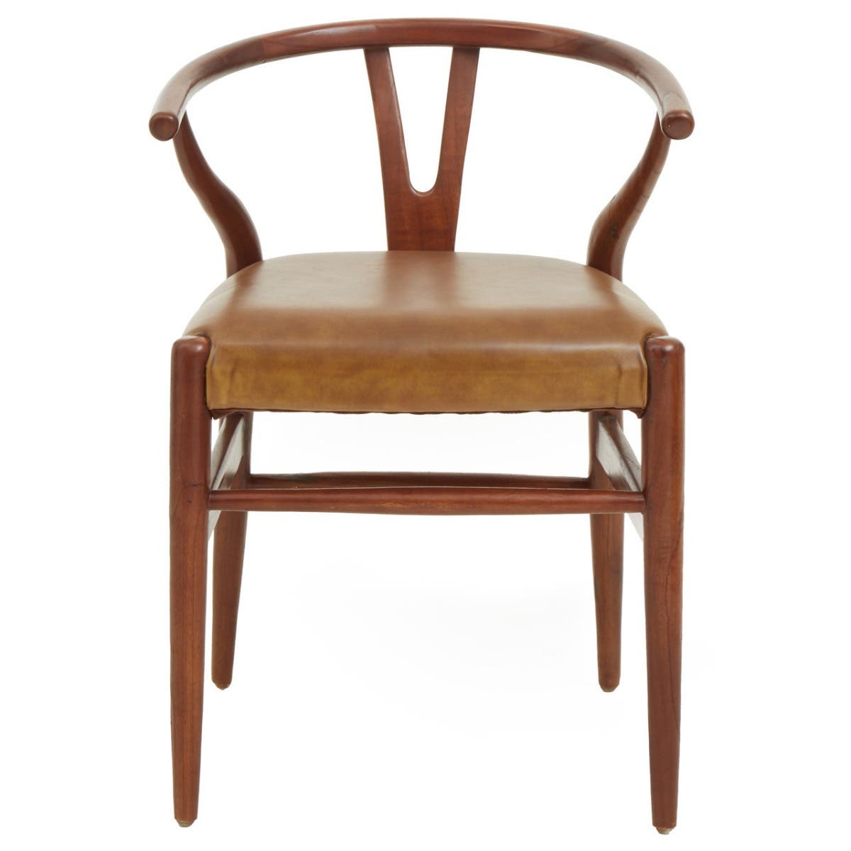 Luxe Leather Teak Stool