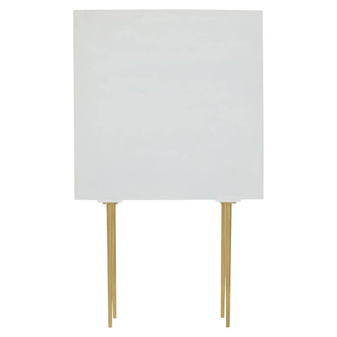 Cream finish cabinet made of mango wood featuring two doors and sleek gold legs, designed for modern home decor
