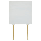 Cream finish cabinet made of mango wood featuring two doors and sleek gold legs, designed for modern home decor