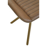 Buffalo grey leather footstool featuring a sleek, ribbed design and sturdy gold metal legs, showcasing a modern and stylish look suitable for any home decor