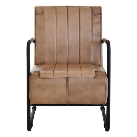 Luxe Grey Leather Accent Chair