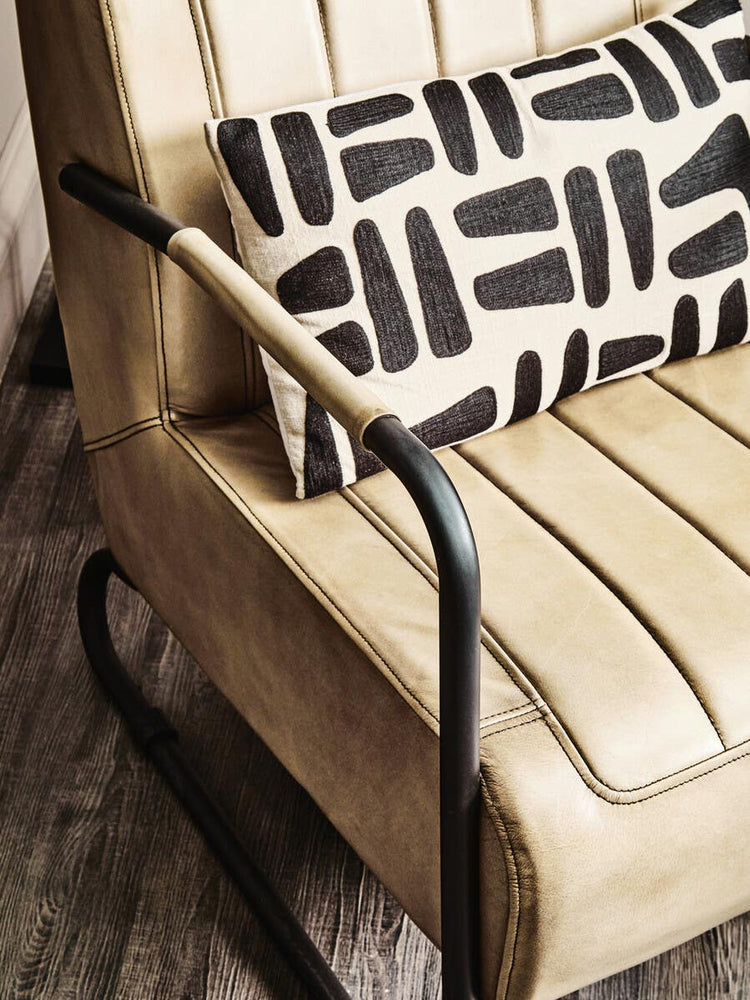 Luxe Grey Leather Accent Chair