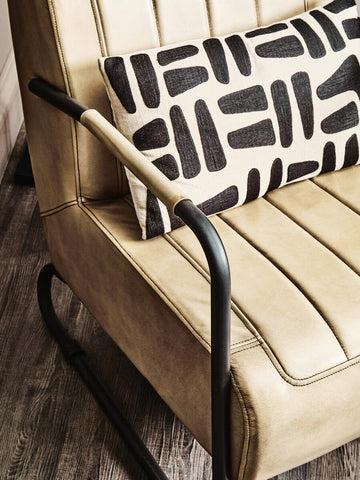 Luxe Grey Leather Accent Chair