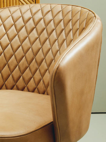 Luxe Grey Leather Lounge Chair