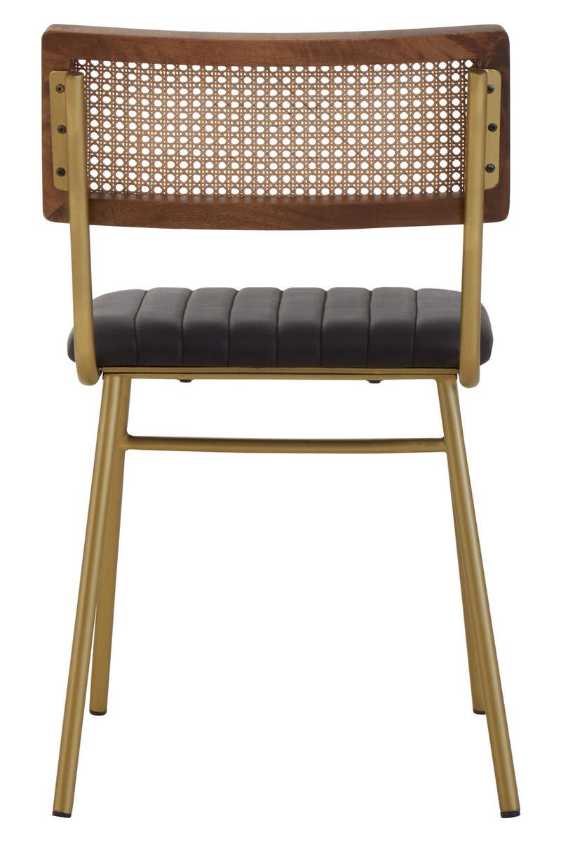 Luxe Black Leather Dining Chair
