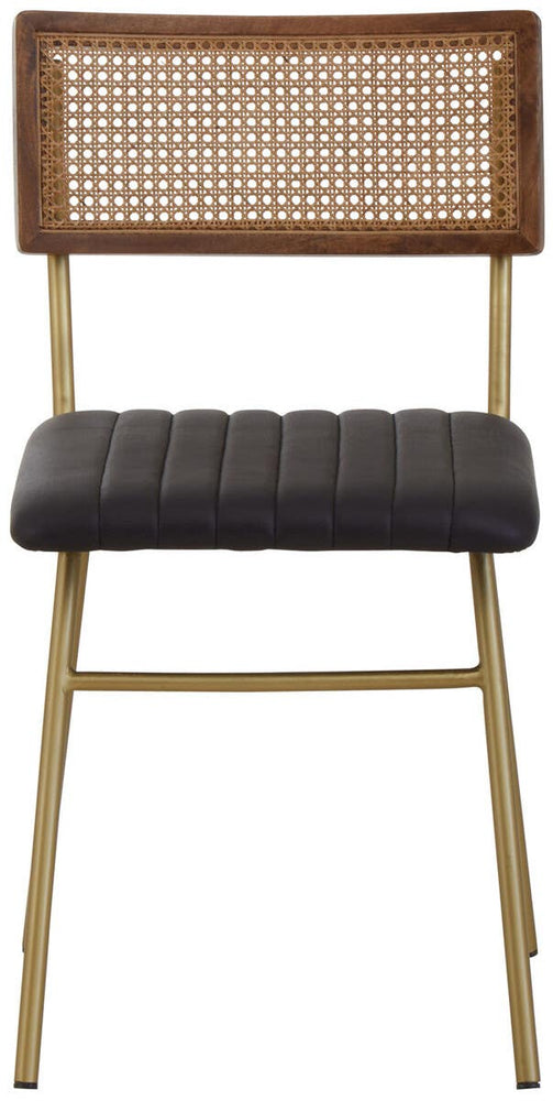 Luxe Black Leather Dining Chair